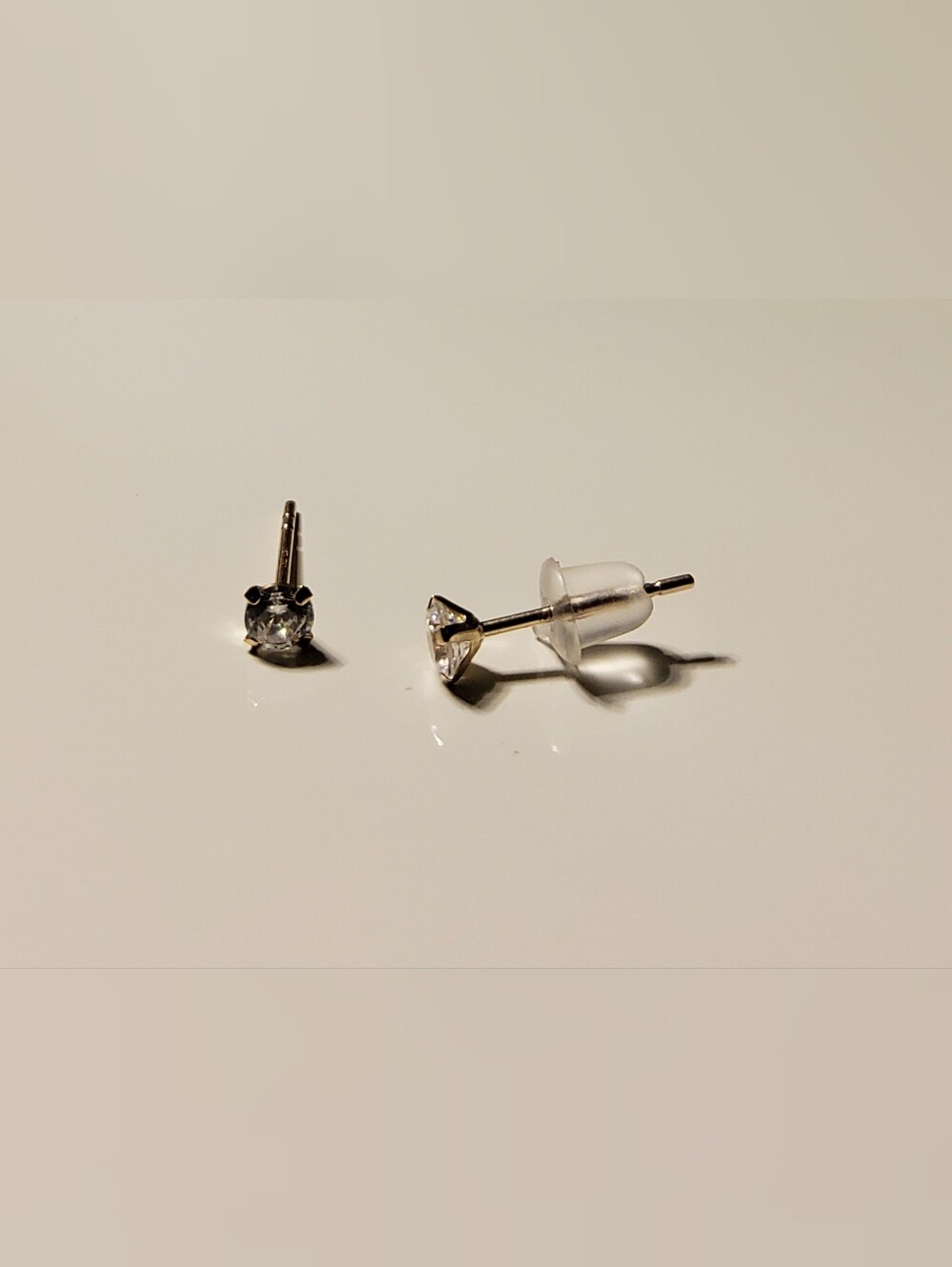 Diamond Tiny Baby or Child Stud Earrings set in 10k Yellow gold
